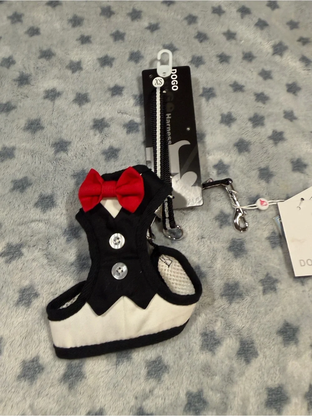 Dogo easygo XS Black & White Formal Pet Harness with Red Bow New